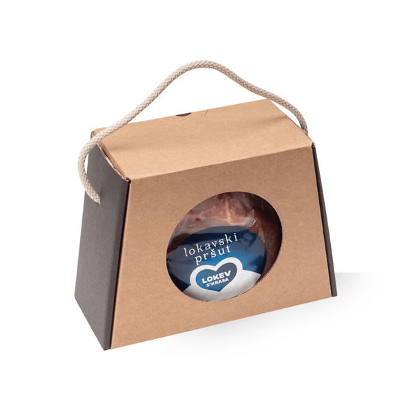 Lokavski pršut 1/4 v darilni embalaži (12 mesecev)