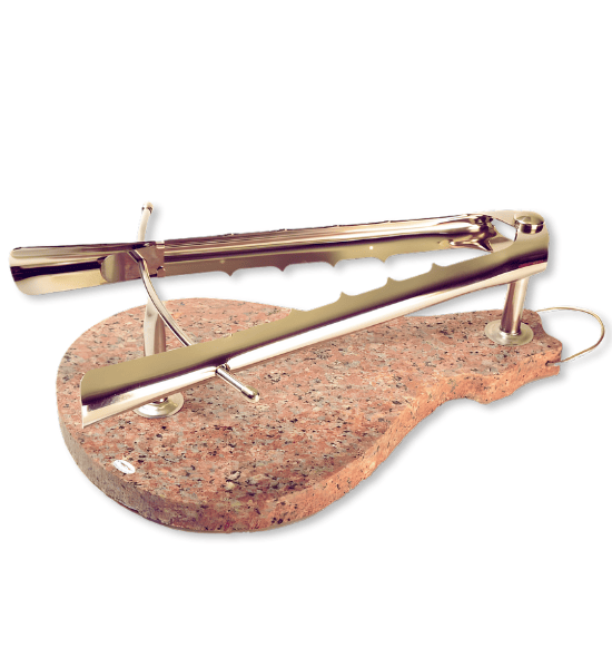 Stojalo za pršut Pršut Granit Rdeč  – inox stojalo s sistemom za stiskanje